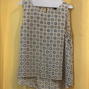 White House Black Market Black & Cream Geometric Sleeveless Camisole